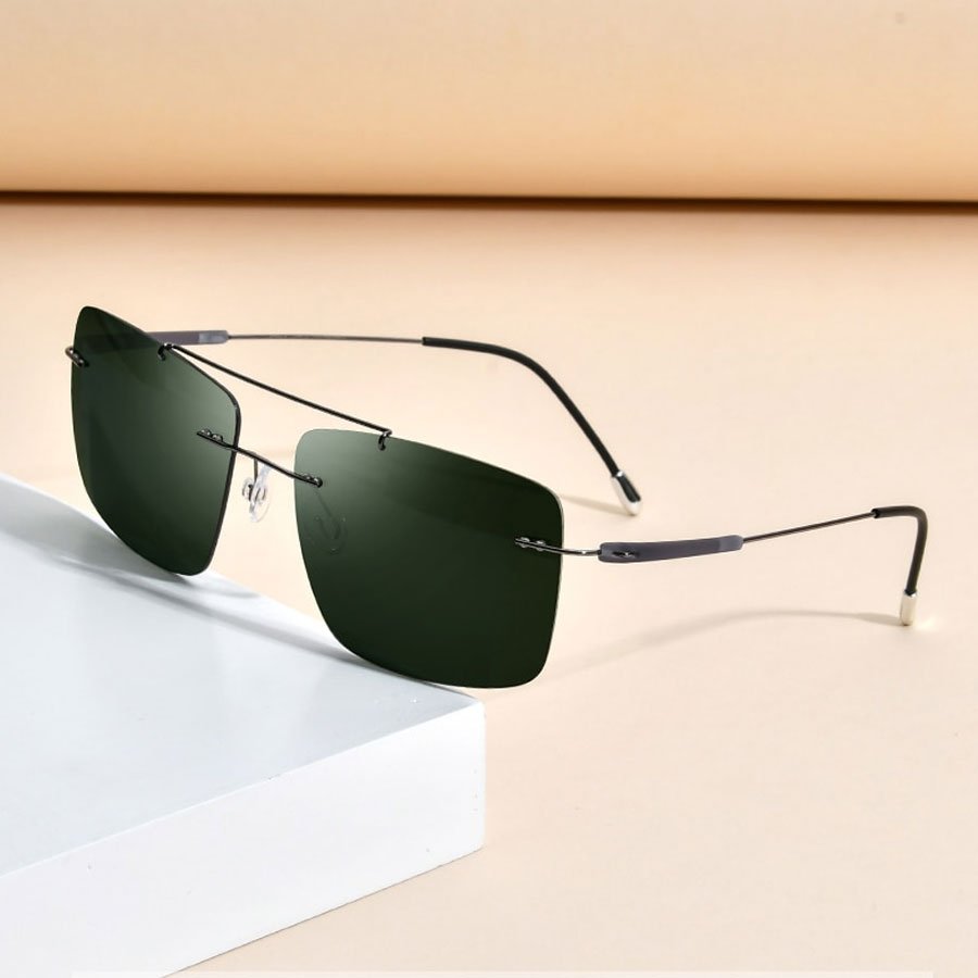 Titanium Rimless Sunglasses