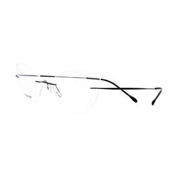 Black-Rimless-Cat-Eye-Titanium-Memory-Metal-Eyeglass-Frames