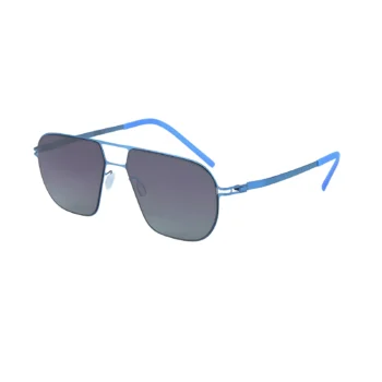 Blue Screwless Stainless Steel Sunglasses