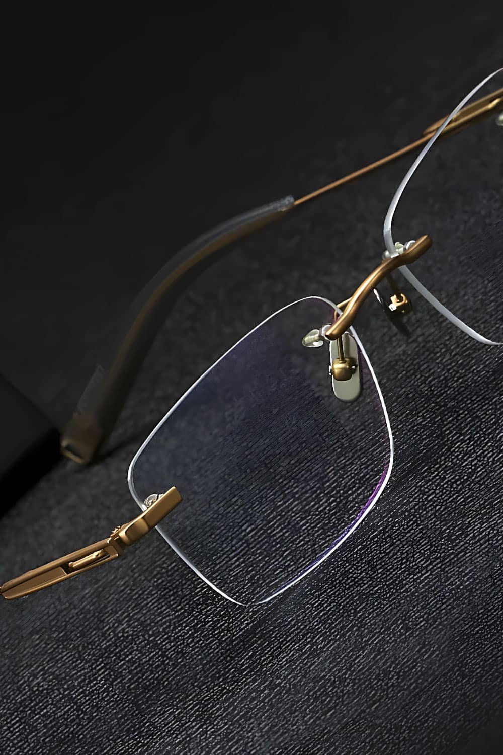 rectangle rimless eyeglasses for men